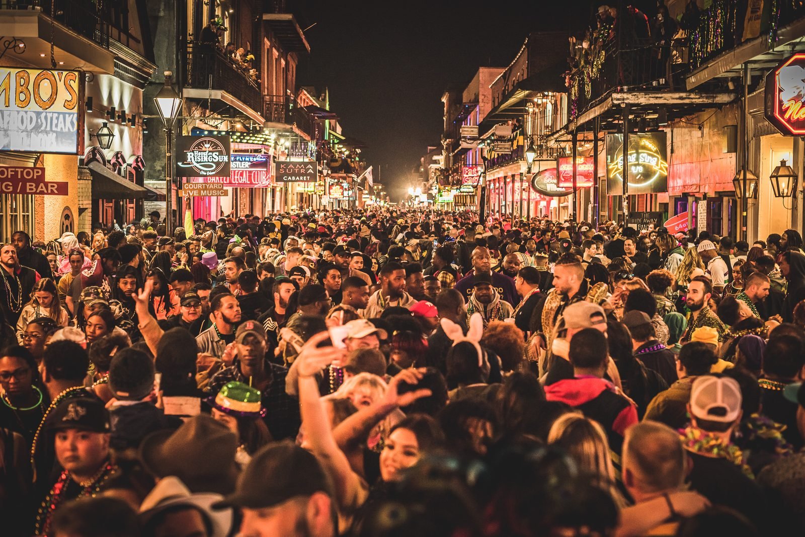 Mardi Gras corporate event, street scene